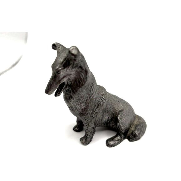Ricker Bartlett Vintage Pewter Collie Dog Figurine Handcrafted 2.5" - Picture 1 of 7